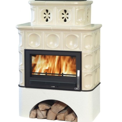 Дровяная печь ABX Karelie EXclusive белый цоколь, песчаная 