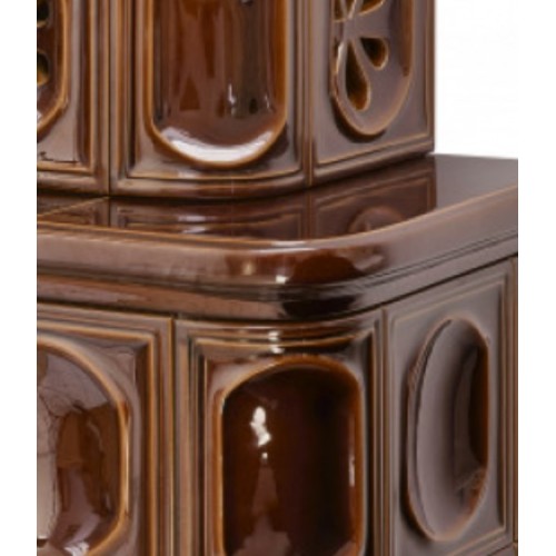 Дровяная печь ABX Karelie Exclusive белый цоколь, коричневая 