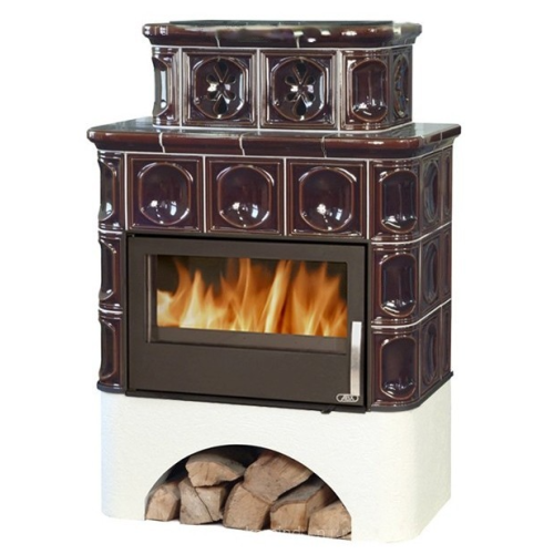 Дровяная печь ABX Karelie P OX белый цоколь, коричневая 