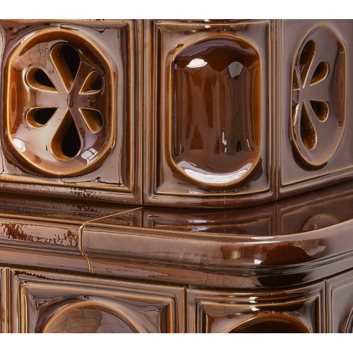 Дровяная печь ABX Karelie P OX кафельный цоколь, коричневая 