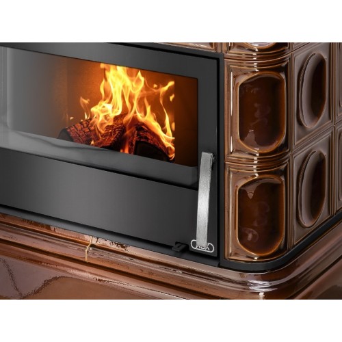 Дровяная печь ABX Karelie P кафельный цоколь, коричневая 