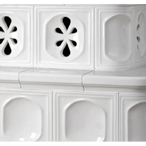 Дровяная печь ABX Karelie P кафельный цоколь, перламутр 