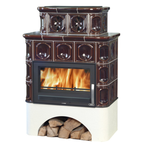 Дровяная печь ABX Karelie белый цоколь, коричневая 