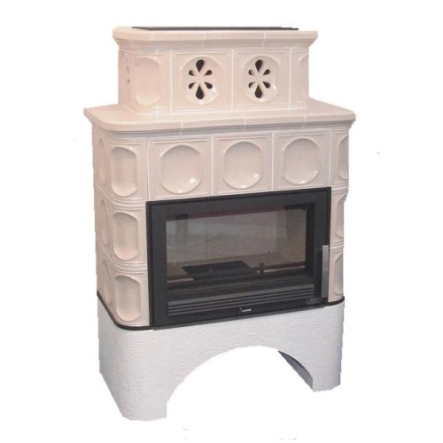 Дровяная печь ABX Karelie белый цоколь, перламутр 