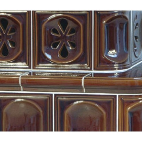 Дровяная печь ABX Karelie кафельный цоколь, коричневая 