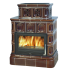 Дровяная печь ABX Karelie кафельный цоколь, коричневая 