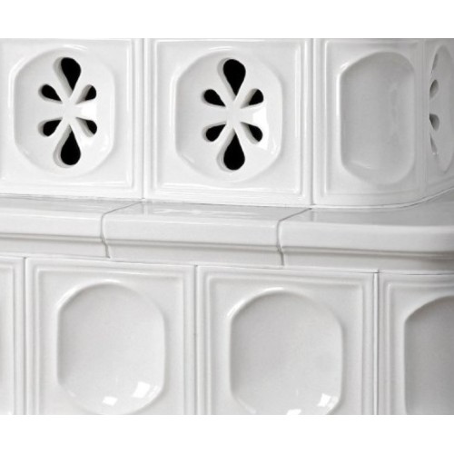 Дровяная печь ABX Karelie кафельный цоколь, перламутр 