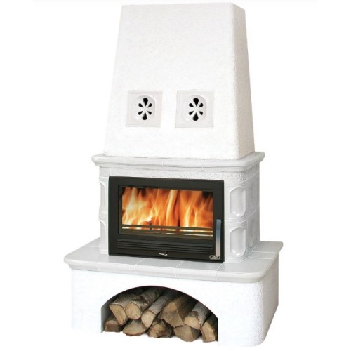 Дровяная печь ABX Laponie (10,5 кВт в воду) перламутр 