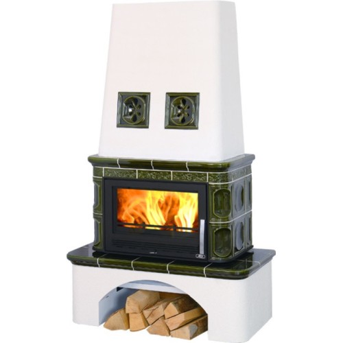 Дровяная печь ABX Laponie (10,5 кВт в воду) зеленая 