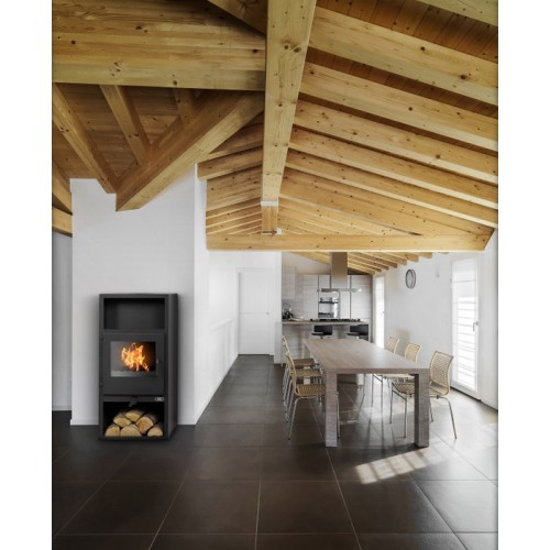 Дровяная печь ABX Narvik I черная сталь 