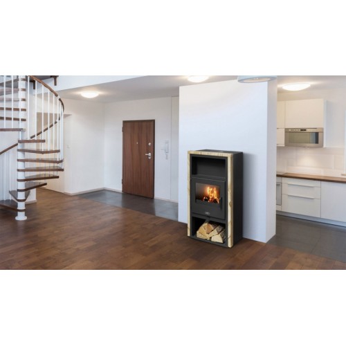 Дровяная печь ABX Narvik I черная сталь, бразильский песч.с верх. плитой 
