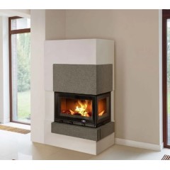 Готовый дровяной каминокомплект ABX Norfolk черный гранит, правый