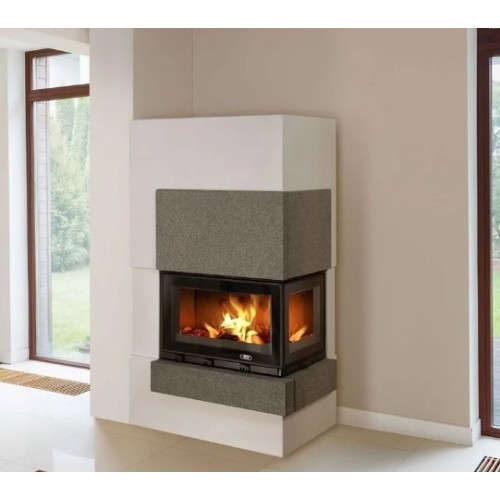 Готовый дровяной каминокомплект ABX Norfolk черный гранит, правый 