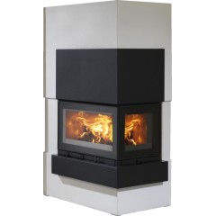 Готовый дровяной каминокомплект ABX Norfolk черный гранит, правый