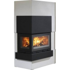 Готовый дровяной каминокомплект ABX Norfolk (угловой)AQUA(6кВ в воду) левый, черный гранит