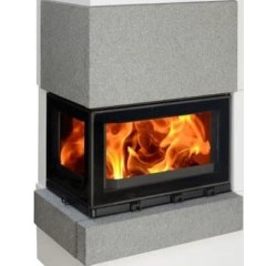 Готовый дровяной каминокомплект ABX Norfolk (угловой)AQUA(6кВ в воду) левый, сиенит