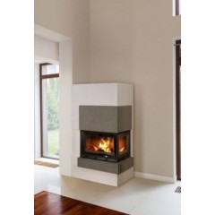 Готовый дровяной каминокомплект ABX Norfolk (угловой)AQUA(6кВ в воду) левый, сиенит