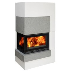 Готовый дровяной каминокомплект ABX Norfolk (угловой)AQUA(6кВ в воду) левый, сиенит