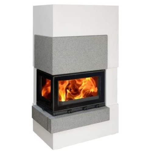 Готовый дровяной каминокомплект ABX Norfolk (угловой)AQUA(6кВ в воду) левый, сиенит 