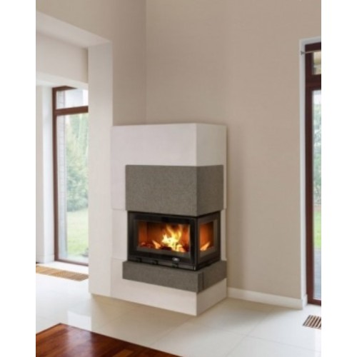 Готовый дровяной каминокомплект ABX Norfolk (угловой) AQUA (6кВ в воду) правый, сиенит 