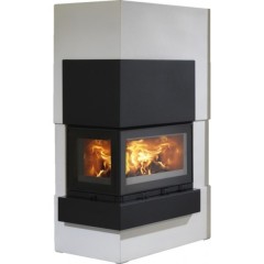 Готовый дровяной каминокомплект ABX Norfolk (угловой) гранит черный, левый