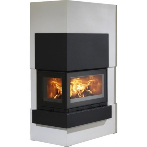 Готовый дровяной каминокомплект ABX Norfolk (угловой) гранит черный, левый 