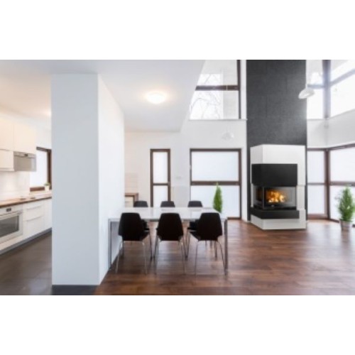 Готовый дровяной каминокомплект ABX Norfolk (угловой) гранит черный, левый 