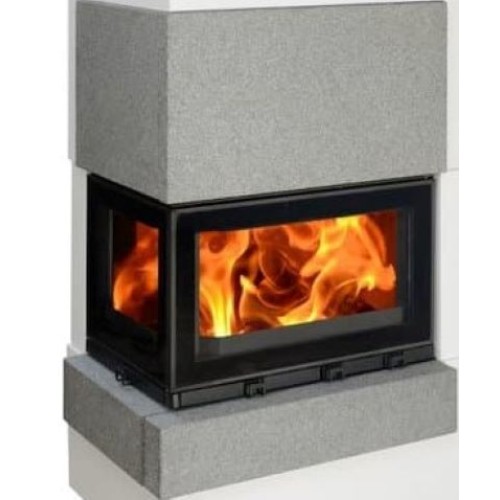 Готовый дровяной каминокомплект ABX Norfolk (угловой) сиенит, левый 