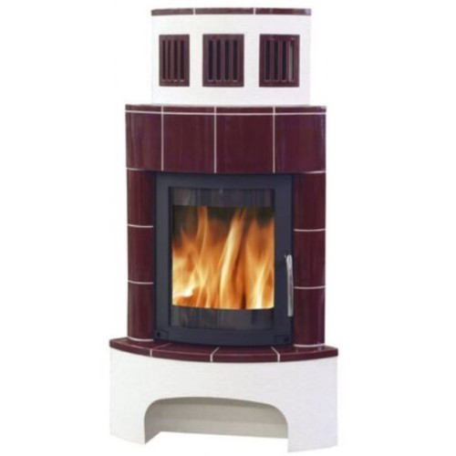 Дровяная печь ABX Normandie угловая, бордо 