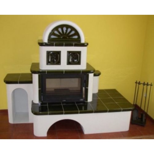 Дровяная печь ABX OXFORD левая, зеленая 