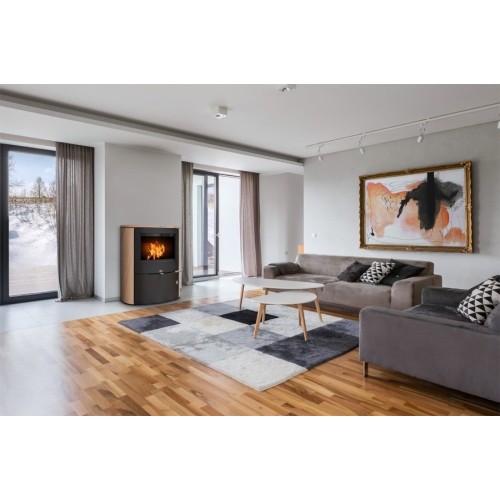 Дровяная печь ABX Omaha черная сталь, бразильский песчаник 