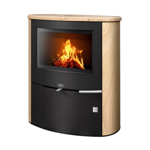 Дровяная печь ABX Omaha черная сталь, бразильский песчаник 