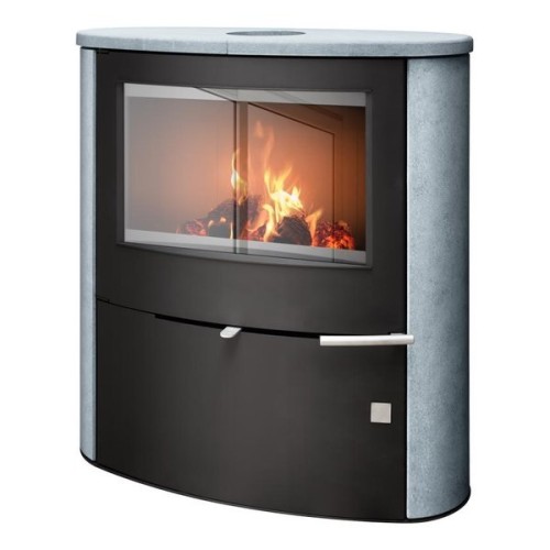 Дровяная печь ABX Omaha черная сталь, тальк 