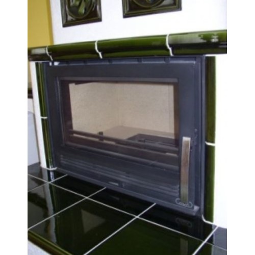 Дровяная печь ABX Oxford (7кВт в воду) левая, зеленая 