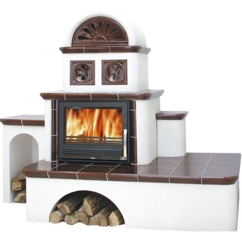 Дровяная печь ABX Oxford левая, коричневая 