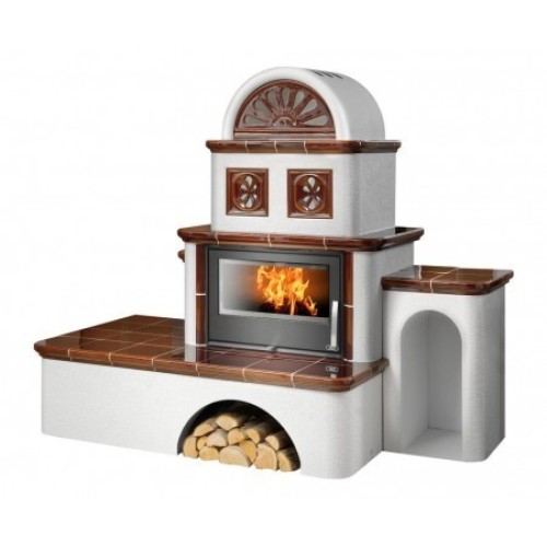 Дровяная печь ABX Oxford правая, коричневая 