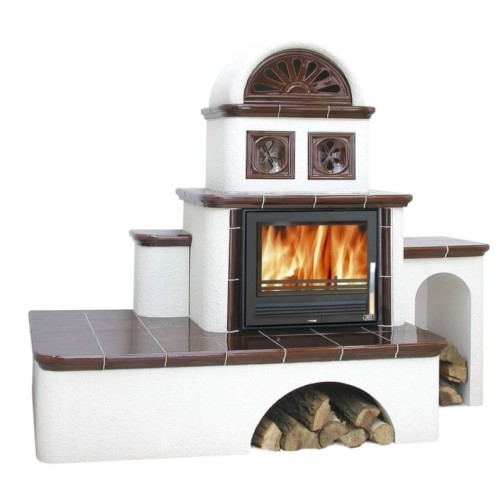 Дровяная печь ABX Oxford правая, коричневая 