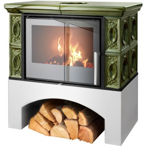 Дровяная печь ABX Panonie EXclusive кафельная, зеленая 