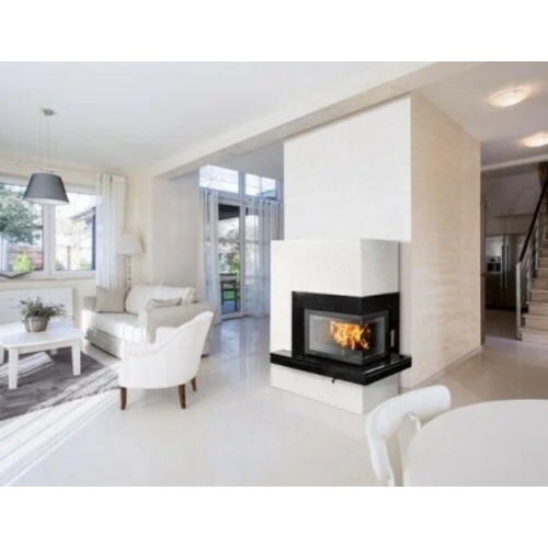 Готовый дровяной каминокомплект ABX Pateo угловой гранит черный, правый 