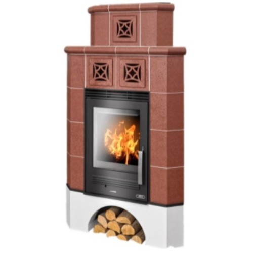 Дровяная печь ABX Regina угловая, коричневый бриллиант 