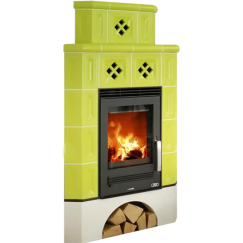 Дровяная печь ABX Regina угловая, зеленая 