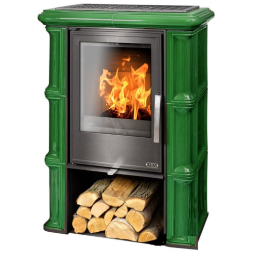 Дровяная печь ABX Sicilia KI кафельная, зеленая 