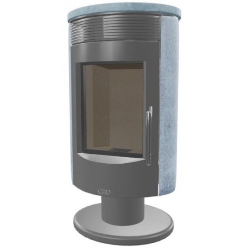 Дровяная печь ABX Tartu 5 поворотный черная сталь, тальк с верхней плитой 