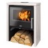 Готовый дровяной каминокомплект ABX Toledo EXclusive низкий черный, кафель белый 
