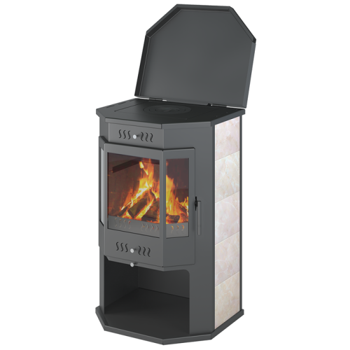 Дровяная печь ASTON 12 кВт Призматик с плитой 
