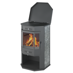 Дровяная печь ASTON 12 кВт Призматик с плитой (Пироксенит Элит)