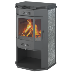 Дровяная печь ASTON 12 кВт Призматик с плитой (Пироксенит Элит)