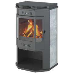 Дровяная печь ASTON 12 кВт Призматик с плитой (Талькохлорит)