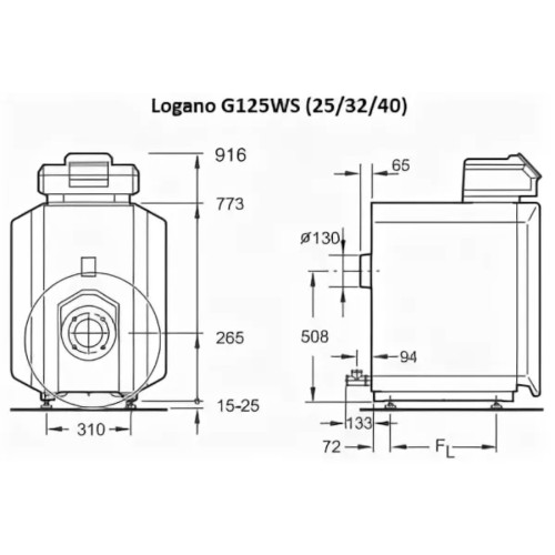 Дизельный котел Buderus Logano G125 WS 25 