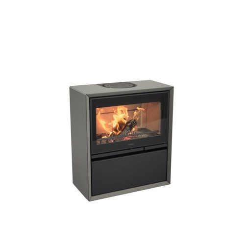 Печь-камин Contura 320AG, артстоун, стеклянная дверца, черный